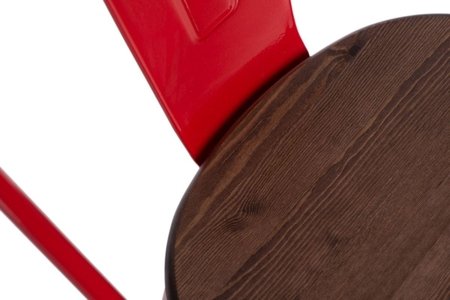 Krzesło Paris Wood sosna orzech/czerwony