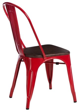 Krzesło Paris Wood sosna orzech/czerwony