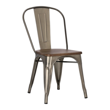 Krzesło Paris Wood sosna orzech/metaliczny metalowe