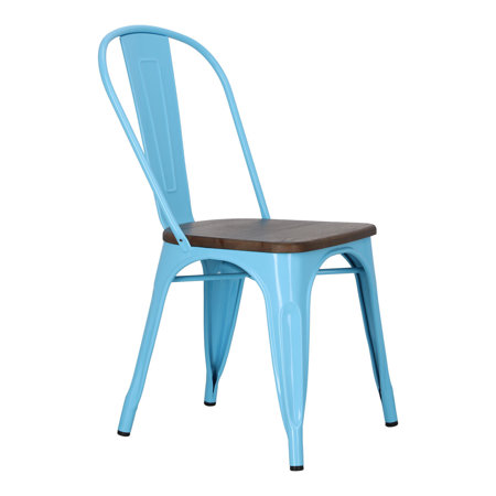 Krzesło Paris Wood sosna orzech/niebieski