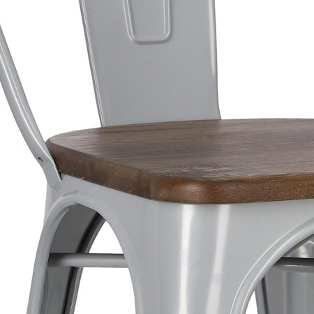 Krzesło Paris Wood sosna orzech/szary
