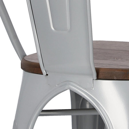 Krzesło Paris Wood sosna orzech/szary metalowe
