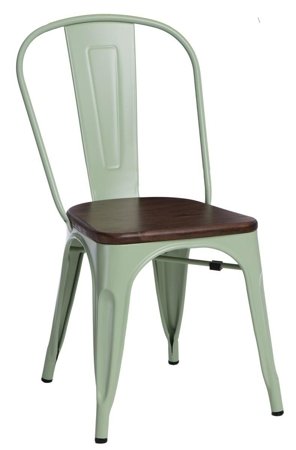 Krzesło Paris Wood sosna orzech/zielony jasny