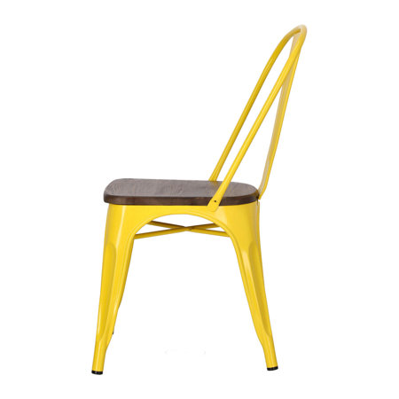 Krzesło Paris Wood sosna orzech/żółty