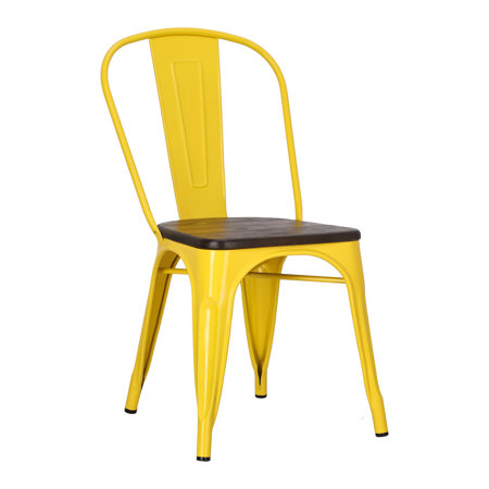 Krzesło Paris Wood sosna szczotkowana/żółty metalowe