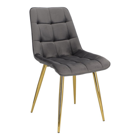 Krzesło Pilo szare/ złote nogi glamour