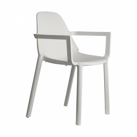 Krzesło Piu Arm białe z tworzywa
