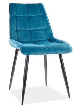 Krzesło Plaid Velvet - turkusowy Bluvel 