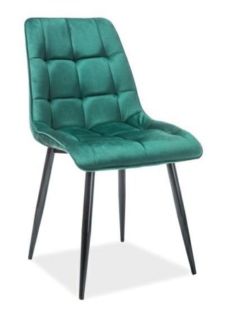 Krzesło Plaid Velvet - zielone/ czarne  