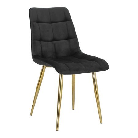 Krzesło Plaid czarne/ złote nogi glamour