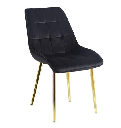 Krzesło Poly velvet czarne złote nogi