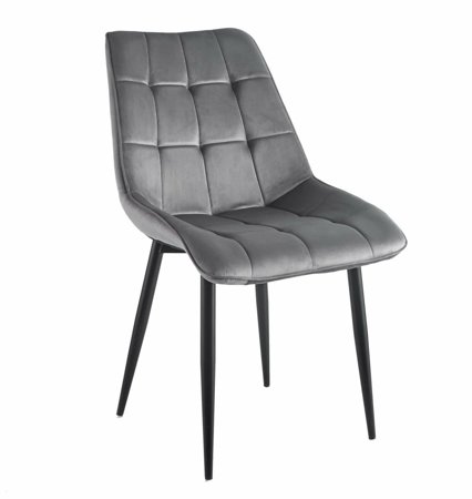 Krzesło Poly velvet szare czarne nogi