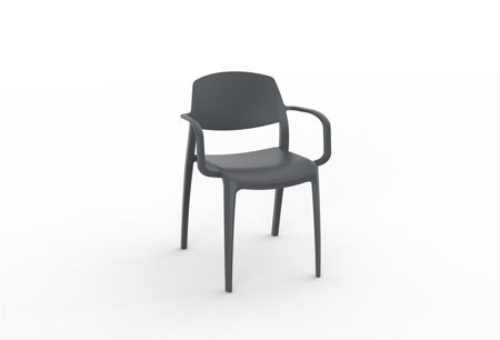Krzesło Smart antracyt z podłokietnikami