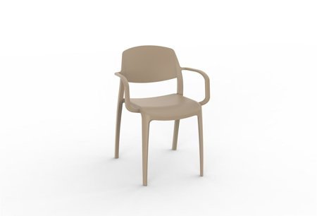 Krzesło Smart piaskowe z podłokietnikami