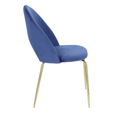 Krzesło Solie Velvet niebieskie/złote tapicerowane
