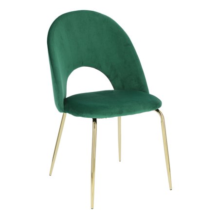 Krzesło Solie Velvet zielone/złote tapicerowane