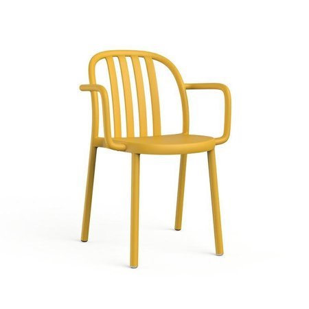 Krzesło Sue Lama z podłokietnikami żółte