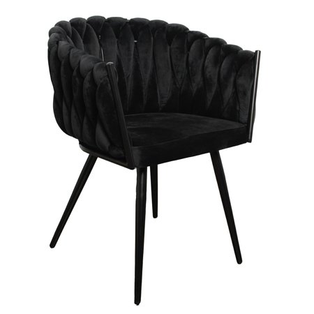 Krzesło Tresse czarne plecione