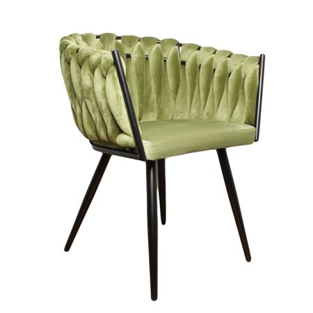 Krzesło Tresse zielone plecione