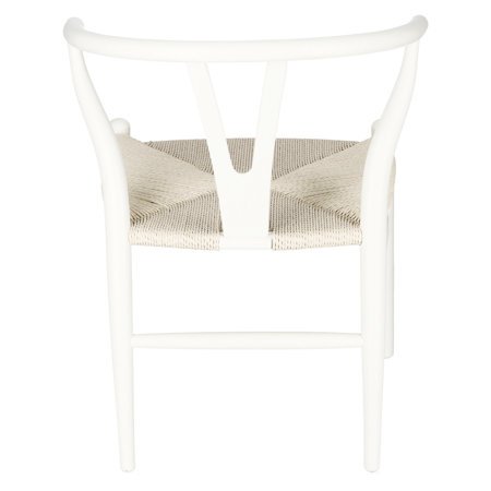Krzesło Wicker Color naturalne/białe inspirowane Wishbone drewniane