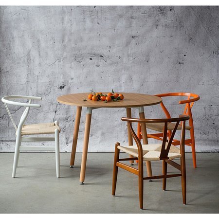 Krzesło Wicker Color naturalne/białe inspirowane Wishbone drewniane