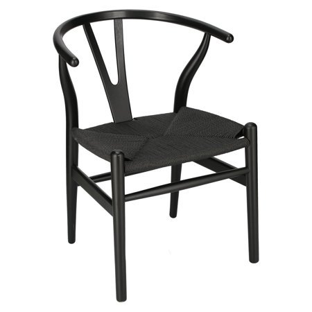 Krzesło Wicker color czarne/czarne inspirowane Wishbone