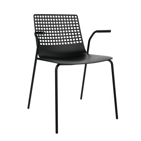 Krzesło Wire 4 czarne z podłokietnikami