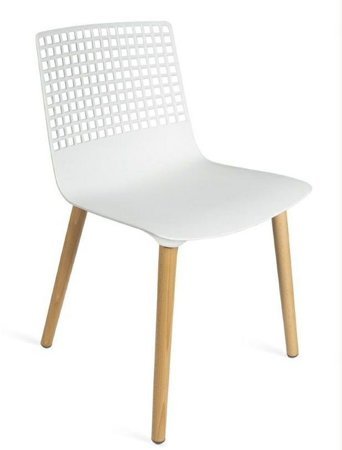 Krzesło Wire wood białe z tworzywa