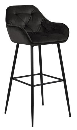 Krzesło barowe Brooke VIC szary ciemny glamour