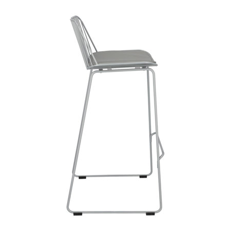 Krzesło barowe Dill High szare z szarą poduszką