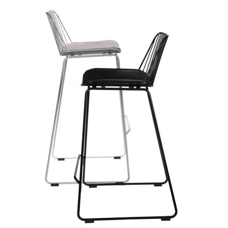Krzesło barowe Dill High szare z szarą poduszką