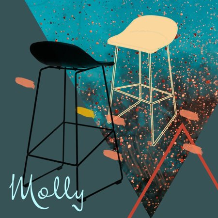 Krzesło barowe Molly czarne Low outlet