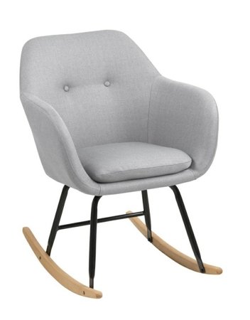 Krzesło bujane Emilia szare jasne tapicerowane