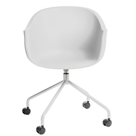 Krzesło na kółkach Roundy białe obrotowe