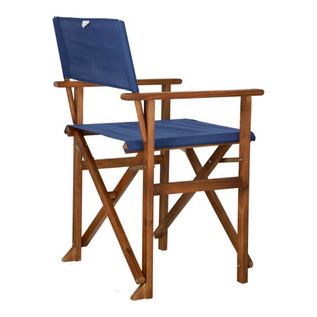 Krzesło reżyserskie Fame niebieskie drewniane