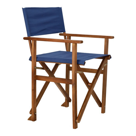 Krzesło reżyserskie Fame niebieskie drewniane