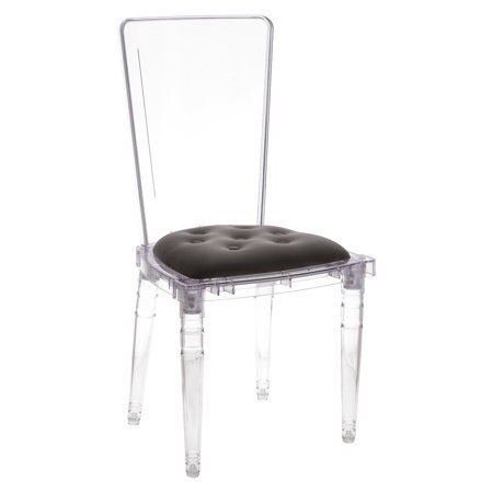 Krzesło transparentne Prince grey velvet z tworzywa