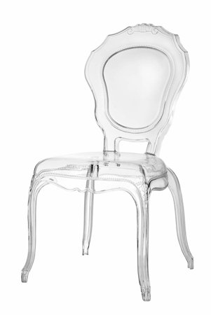 Krzesło transparentne Queen z tworzywa