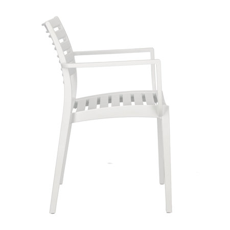 Krzesło z podłokietnikami Alma białe z tworzywa
