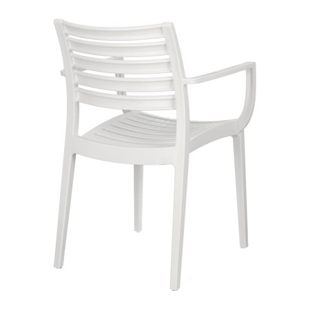 Krzesło z podłokietnikami Alma białe z tworzywa