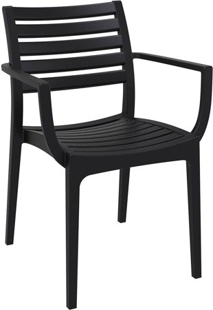 Krzesło z podłokietnikami Alma czarne