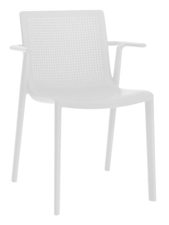 Krzesło z podłokietnikami BeeKat białe z tworzywa