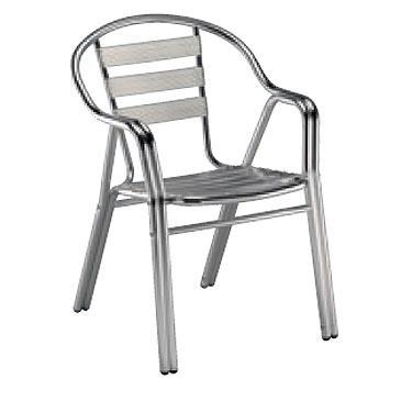Krzesło z podłokietnikami Edge srebrne metalowe