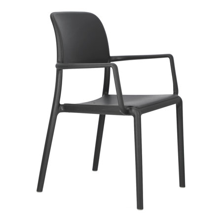 Krzesło z podłokietnikami Riva czarne