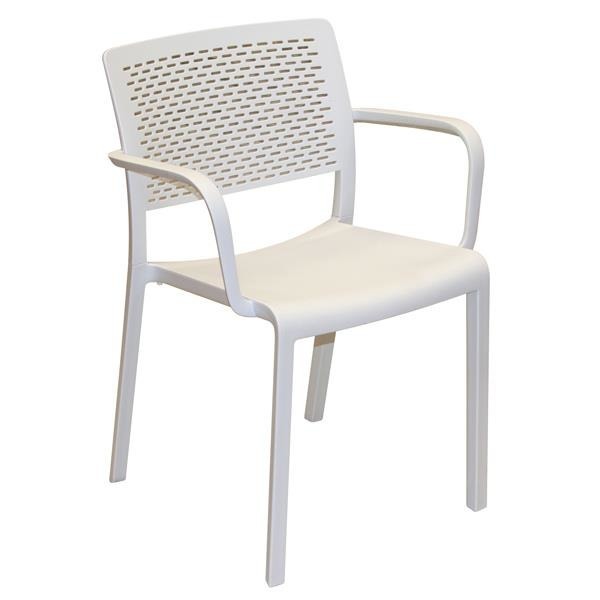 Krzesło z podłokietnikami Trama białe z tworzywa
