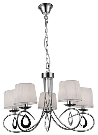 Lampa wisząca Arnika 5x40W E14 chrom /  biały