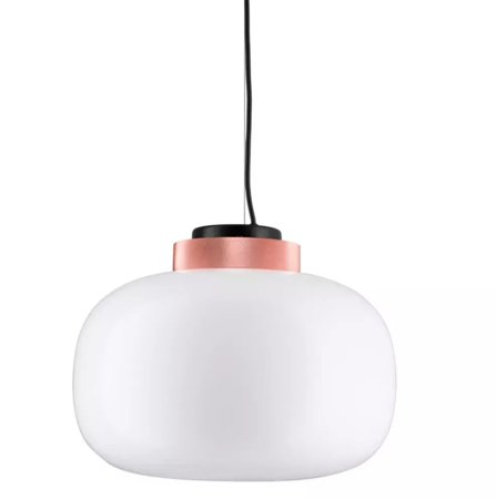 Lampa wisząca BOOM LED biało miedziana 35 cm