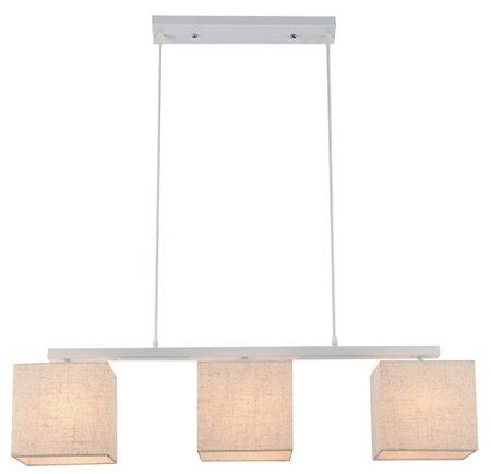 Lampa wisząca Boho 3x40W E27 biały abaż.  len