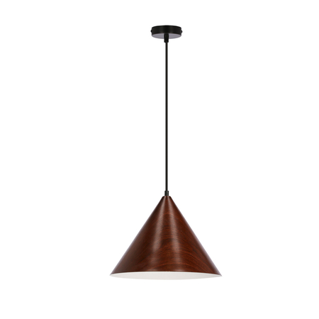 Lampa wisząca Dunca 32 czarny 1x40 E27  klosz ciemny orzechowy