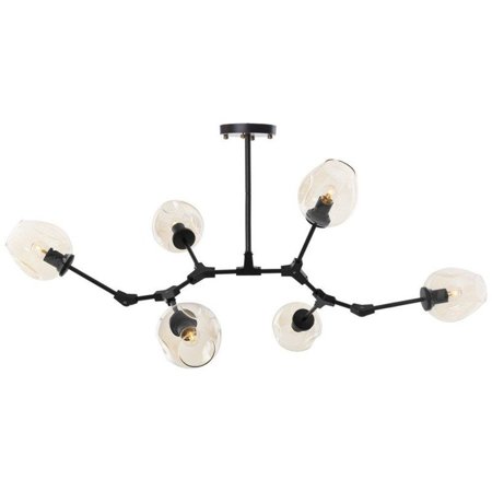 Lampa wisząca MODERN ORCHID-6 bursztynowo czarna 130 cm